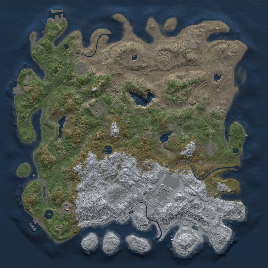 Rust Map: Procedural Map, Size: 4500, Seed: 125464686, 15 Monuments