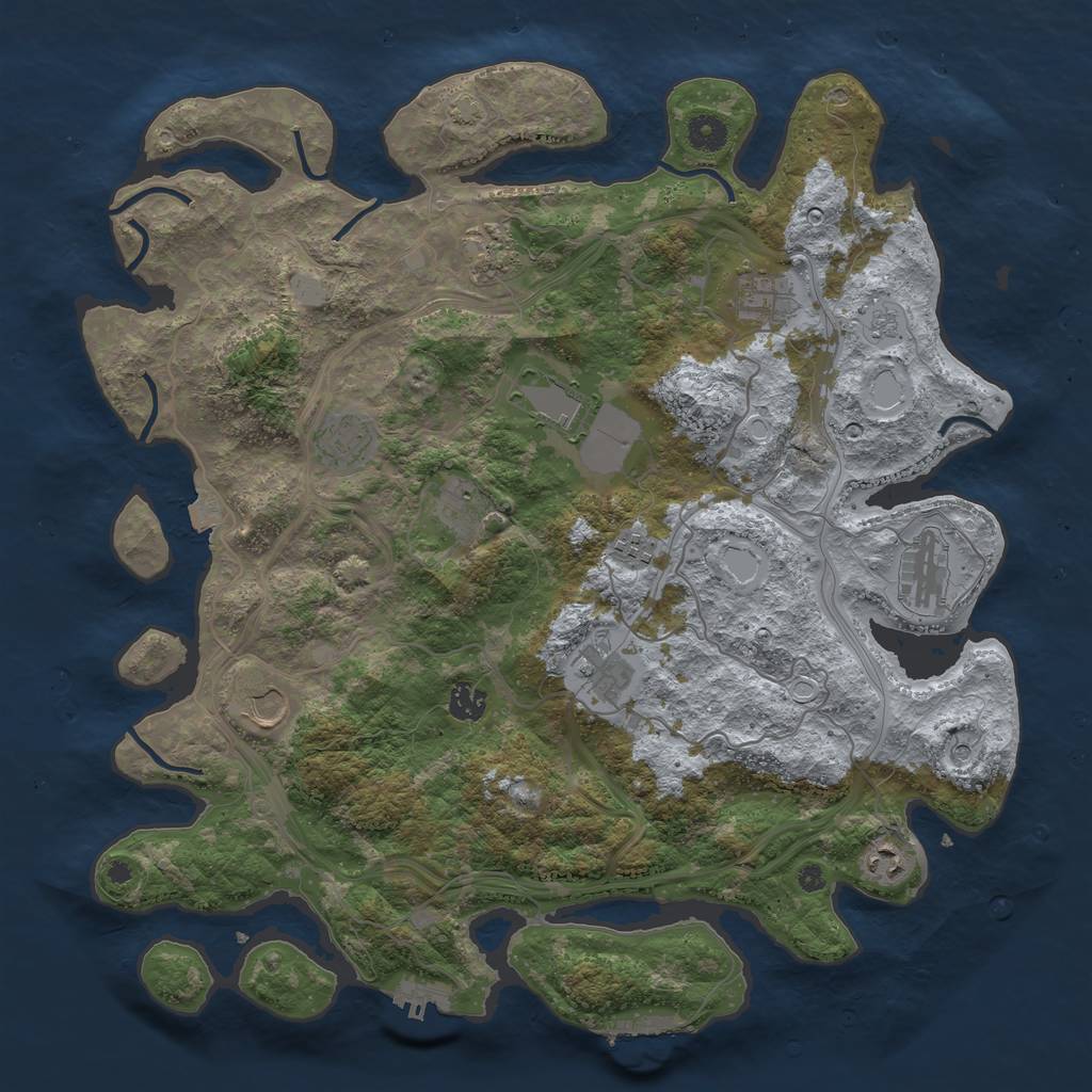 Rust Map: Procedural Map, Size: 4250, Seed: 7863412, 19 Monuments
