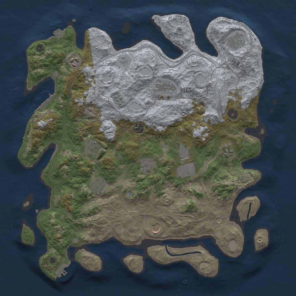 Rust Map: Procedural Map, Size: 4250, Seed: 805034018, 19 Monuments