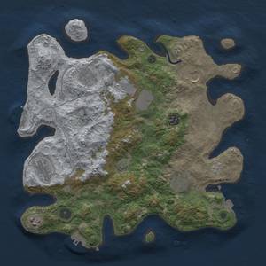 Thumbnail Rust Map: Procedural Map, Size: 3500, Seed: 33410510, 16 Monuments