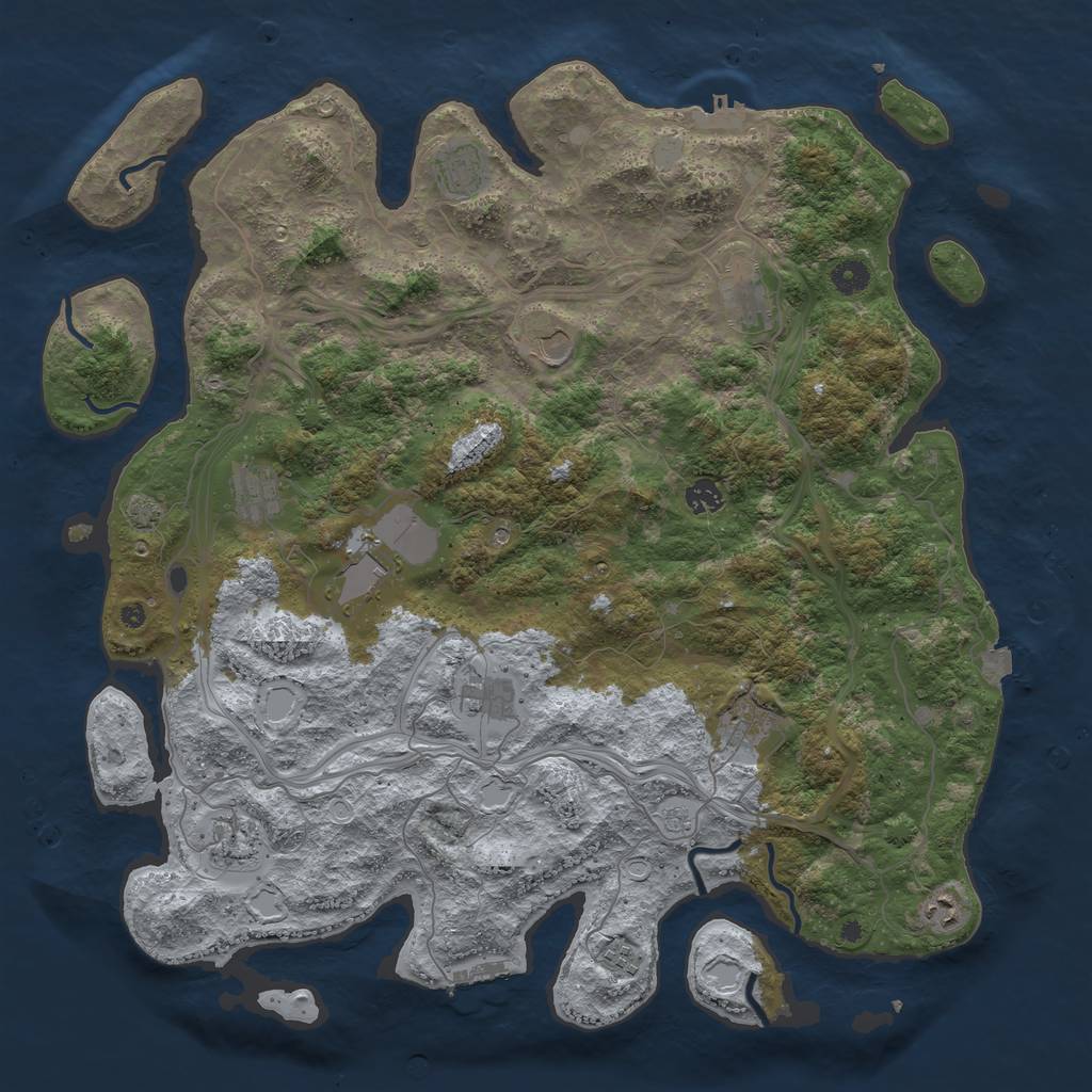 Rust Map: Procedural Map, Size: 4550, Seed: 95593457, 19 Monuments