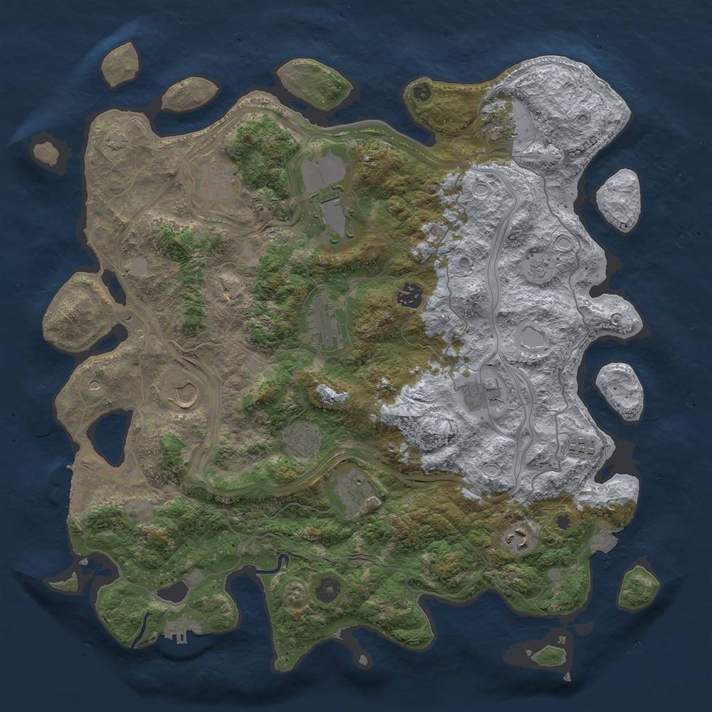 Rust Map: Procedural Map, Size: 4250, Seed: 917988393, 19 Monuments