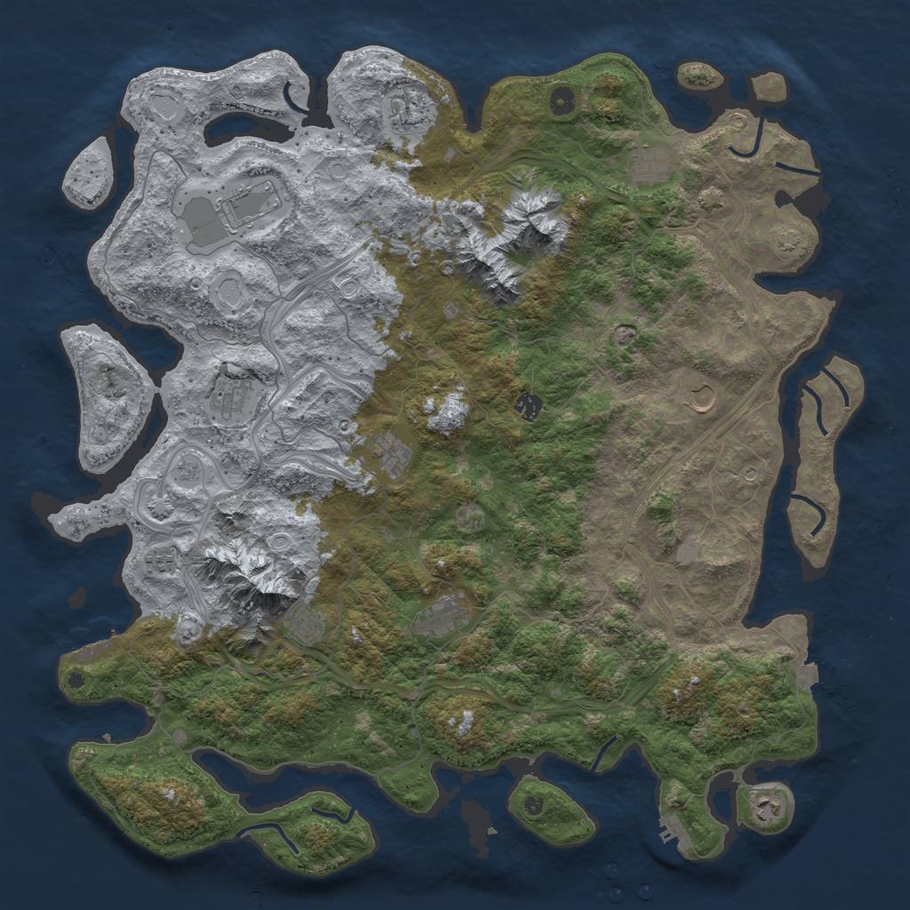 Rust Map: Procedural Map, Size: 5000, Seed: 804386188, 19 Monuments