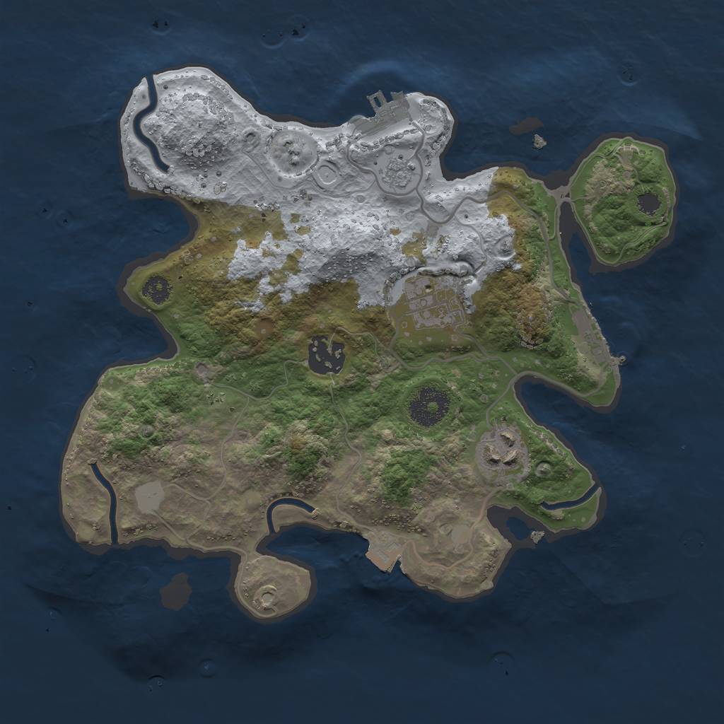 Rust Map: Procedural Map, Size: 2750, Seed: 364187529, 9 Monuments