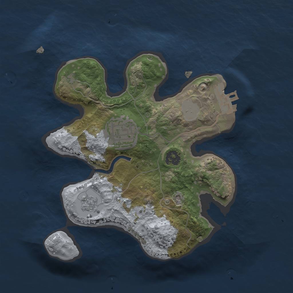 Rust Map: Procedural Map, Size: 1990, Seed: 3242421, 6 Monuments