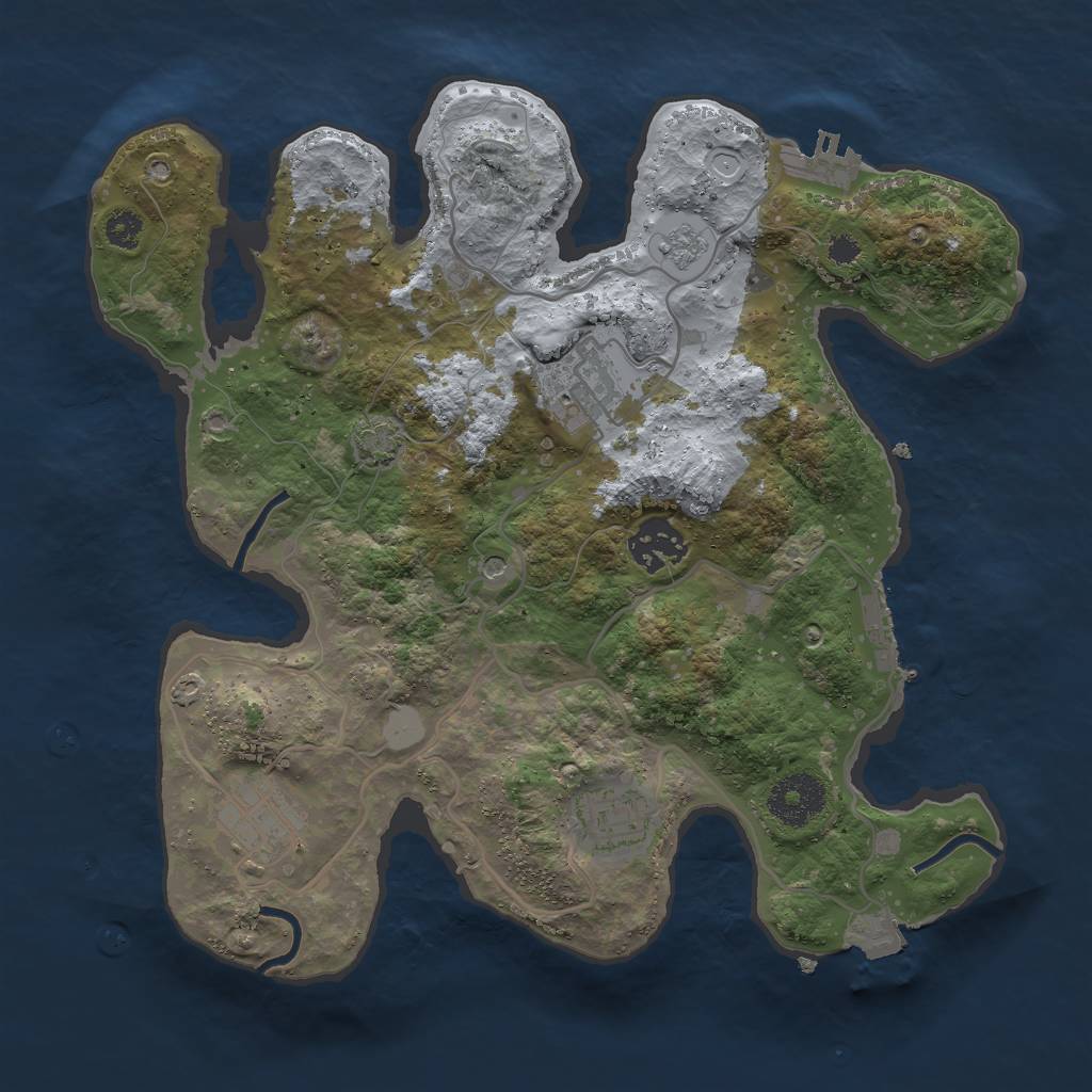 Rust Map: Procedural Map, Size: 3000, Seed: 1576248, 12 Monuments