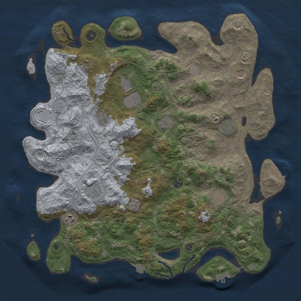 Rust Map: Procedural Map, Size: 4500, Seed: 133554912, 19 Monuments