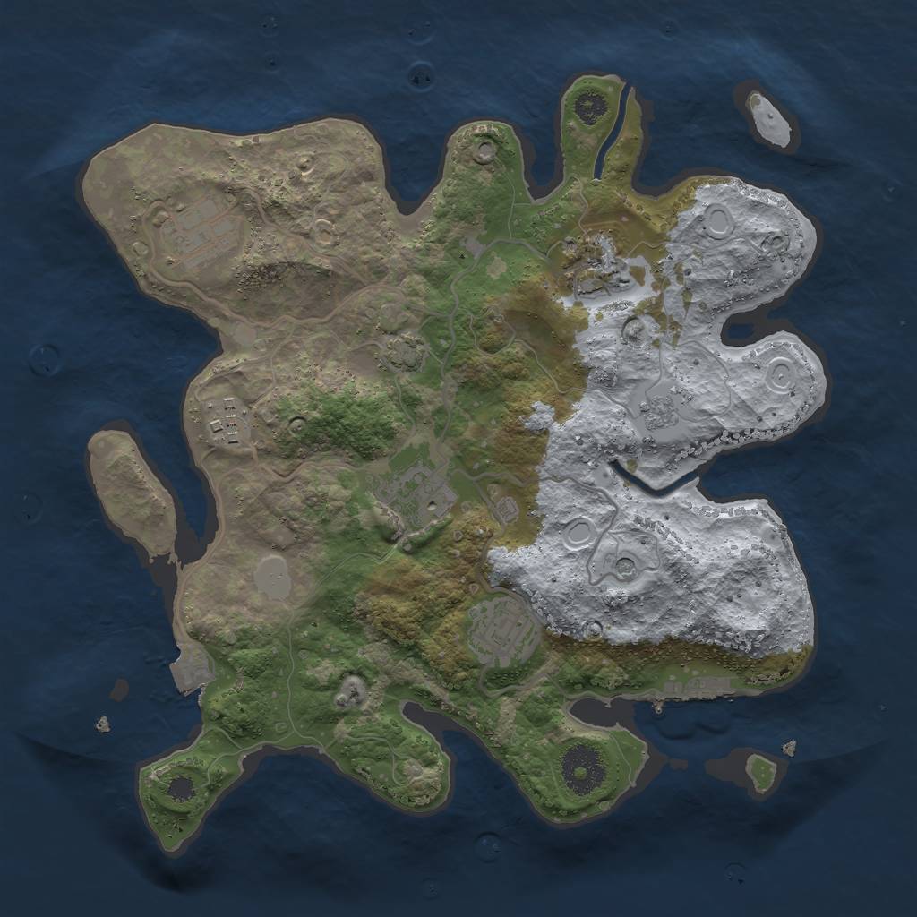 Rust Map: Procedural Map, Size: 3000, Seed: 1020335359, 12 Monuments