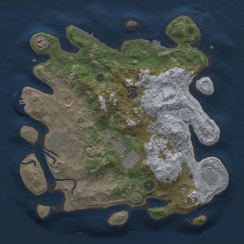 Rust Map: Procedural Map, Size: 3500, Seed: 506546, 15 Monuments