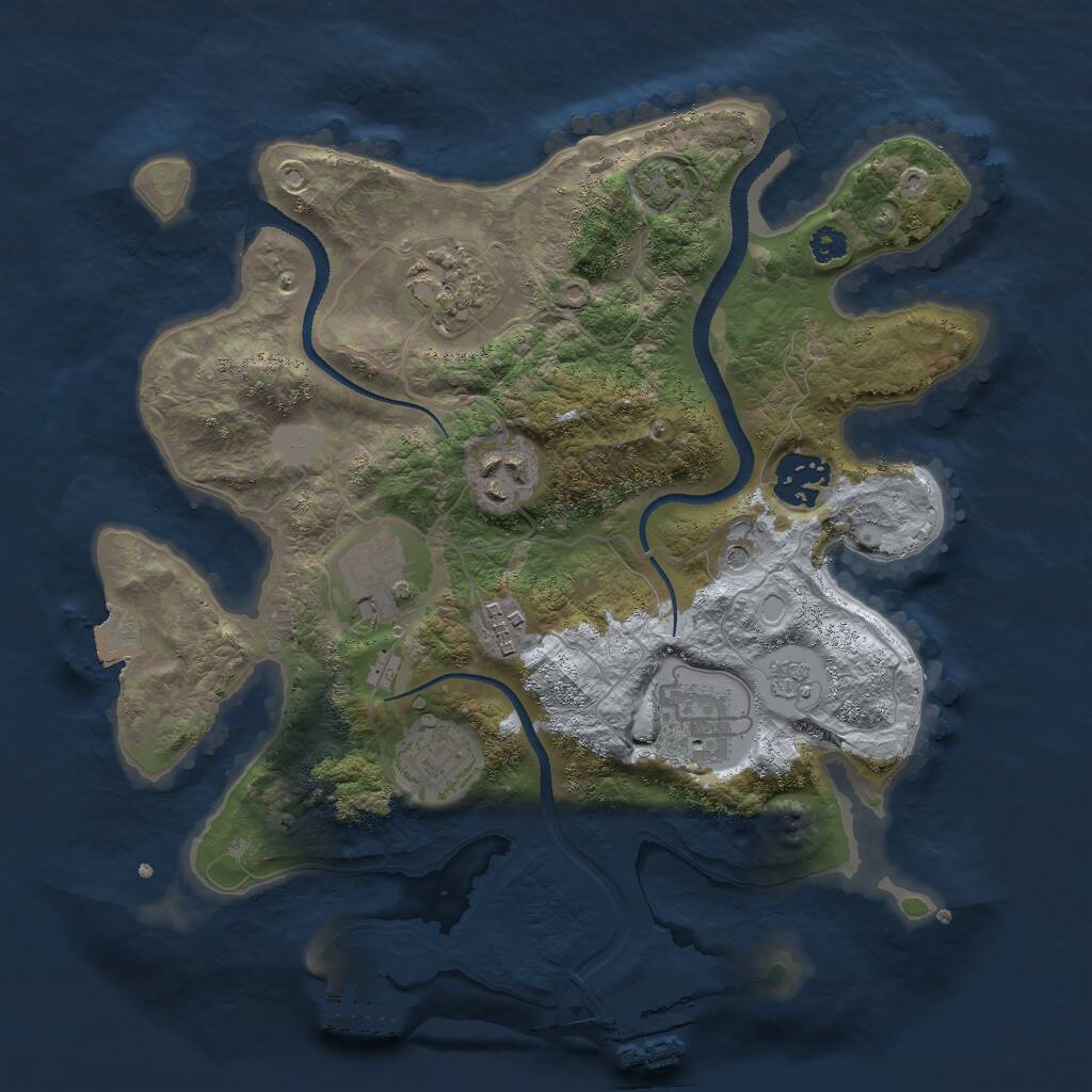 Rust Map: Procedural Map, Size: 3000, Seed: 4731, 13 Monuments
