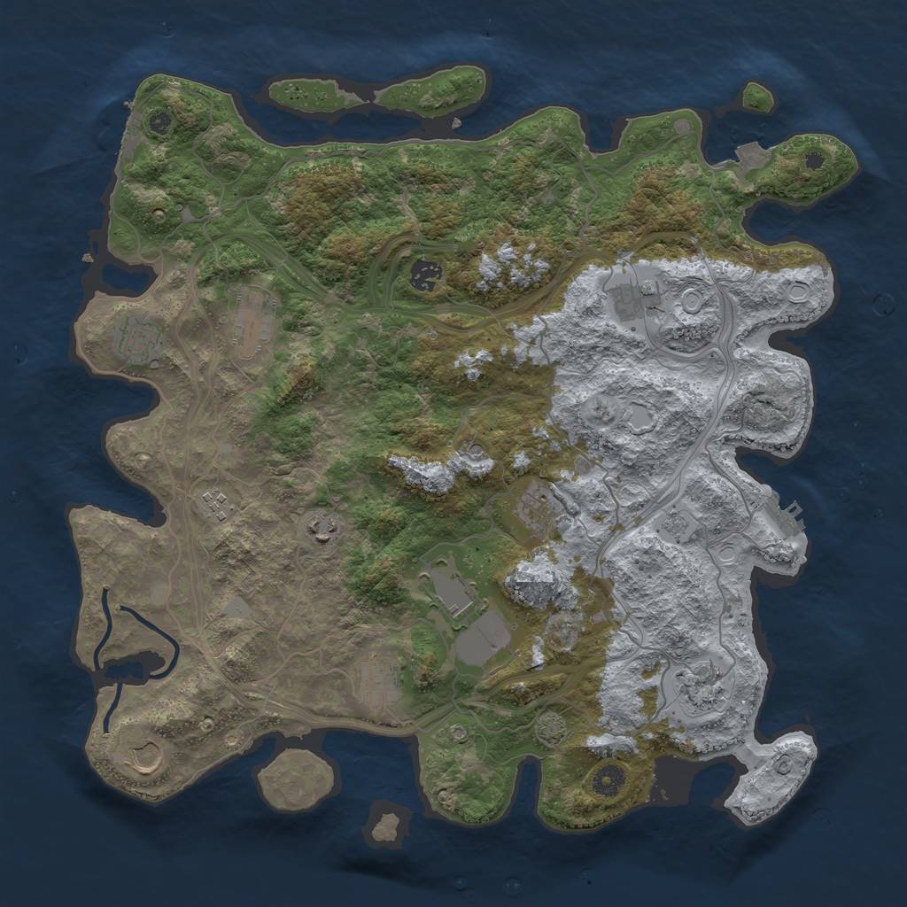 Rust Map: Procedural Map, Size: 4250, Seed: 1836273912, 19 Monuments