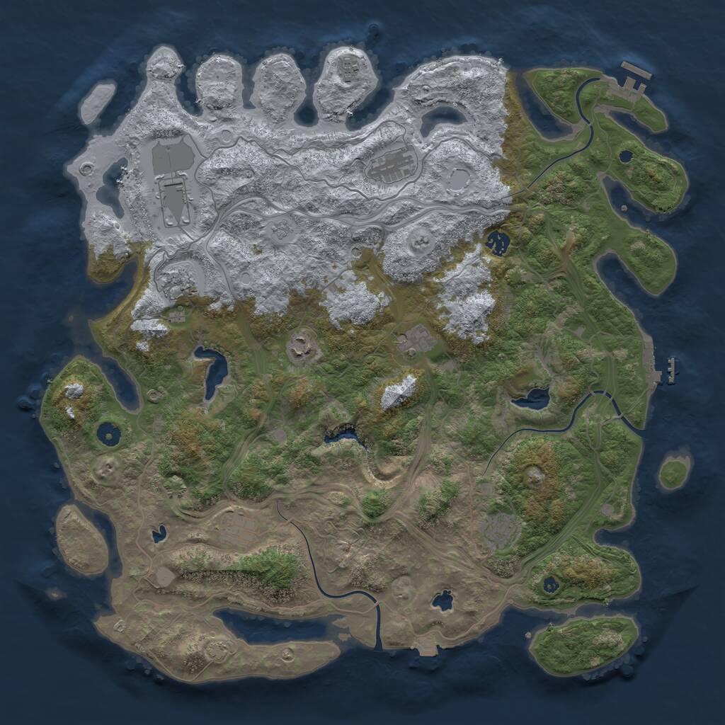Rust Map: Procedural Map, Size: 4600, Seed: 1402962363, 15 Monuments