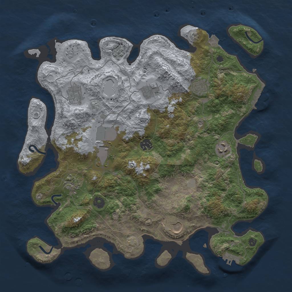 Rust Map: Procedural Map, Size: 3750, Seed: 420241, 17 Monuments