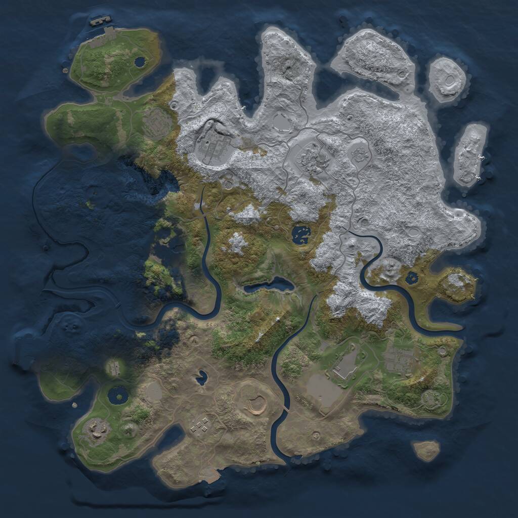 Rust Map: Procedural Map, Size: 4000, Seed: 464095425, 16 Monuments