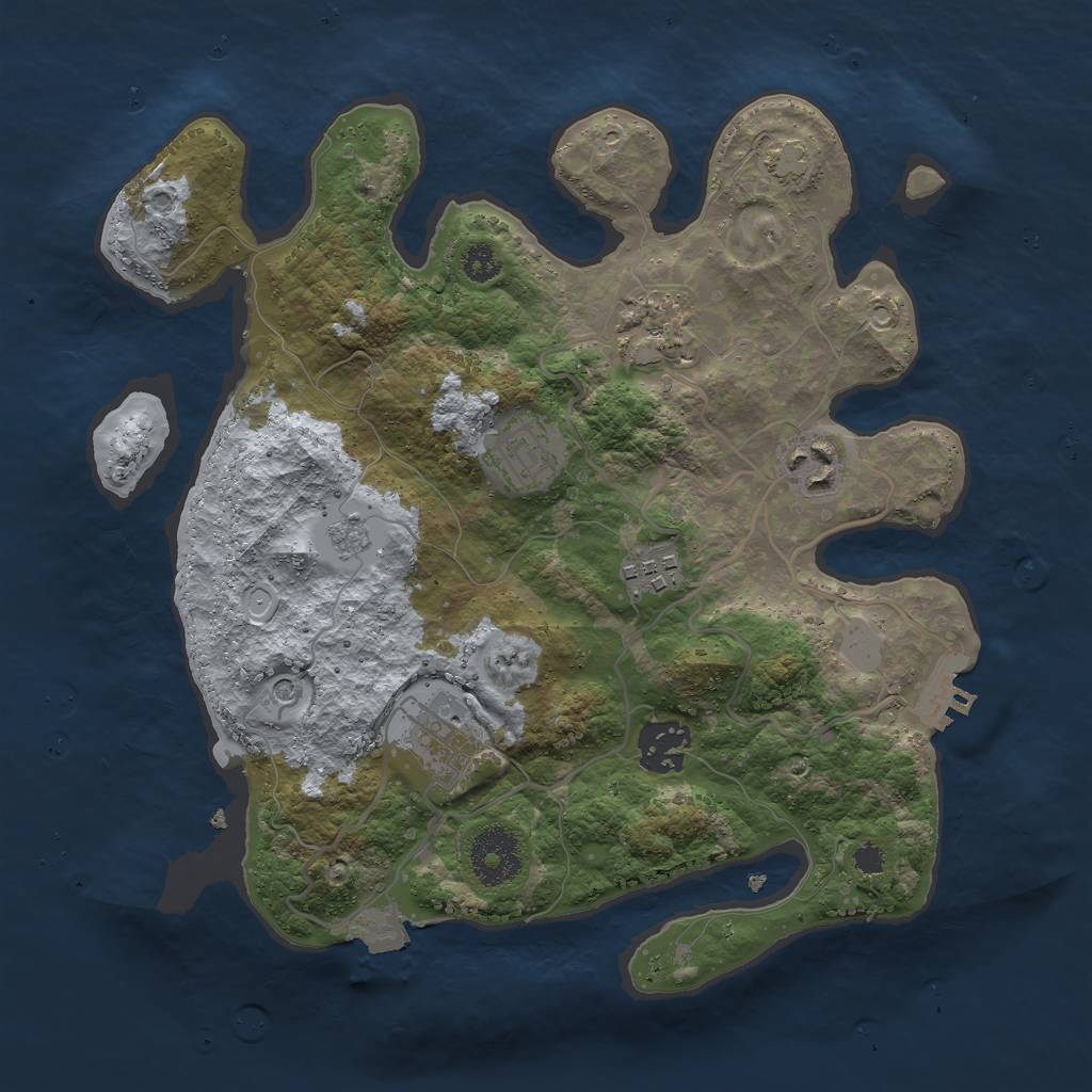 Rust Map: Procedural Map, Size: 3000, Seed: 2008413911, 13 Monuments