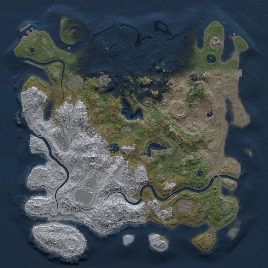 Rust Map: Procedural Map, Size: 4300, Seed: 1789299913, 16 Monuments
