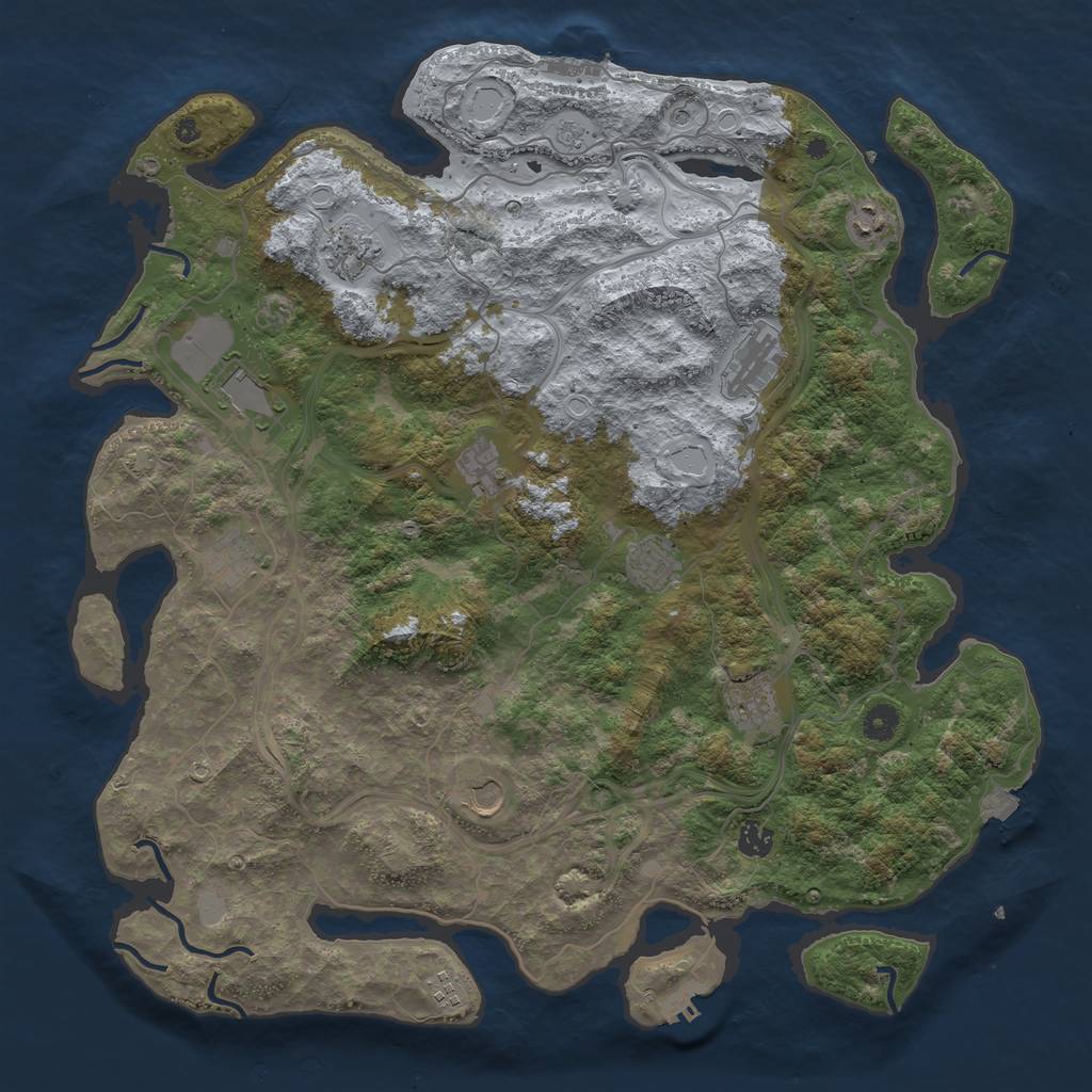 Rust Map: Procedural Map, Size: 4500, Seed: 348708950, 19 Monuments