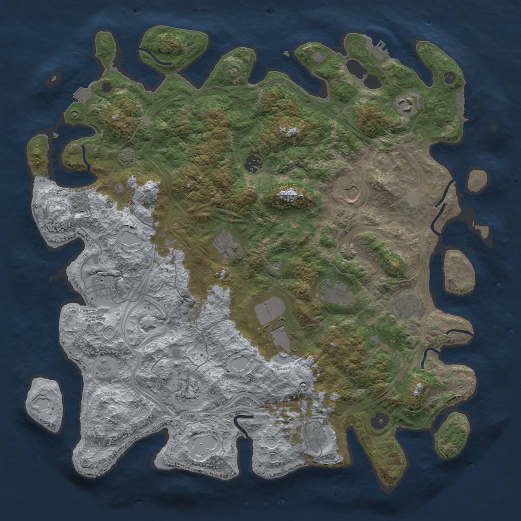 Rust Map: Procedural Map, Size: 4500, Seed: 7364648, 19 Monuments