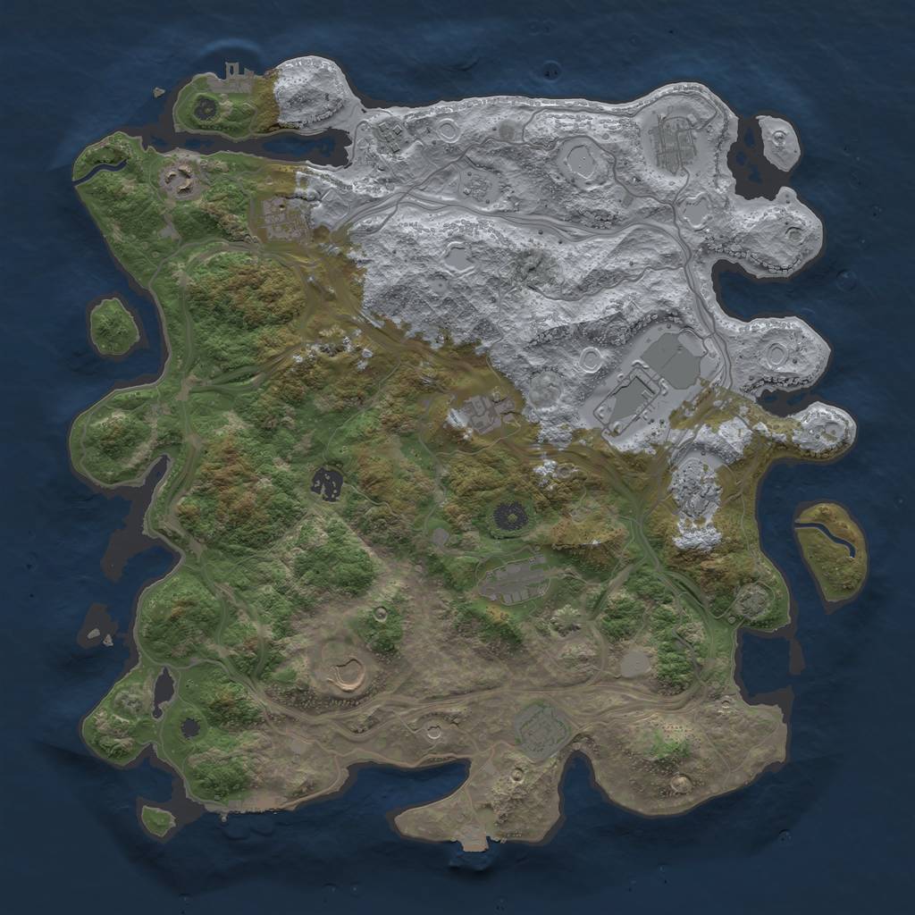 Rust Map: Procedural Map, Size: 4250, Seed: 12515, 19 Monuments