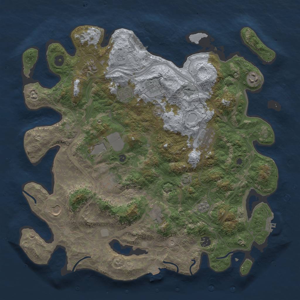 Rust Map: Procedural Map, Size: 4250, Seed: 1574074370, 19 Monuments