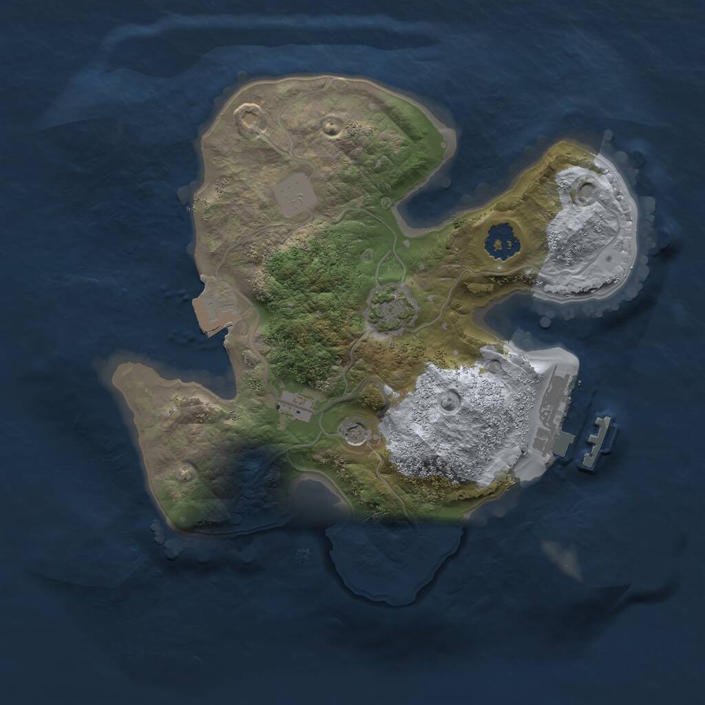 Rust Map: Procedural Map, Size: 2000, Seed: 499314008, 4 Monuments