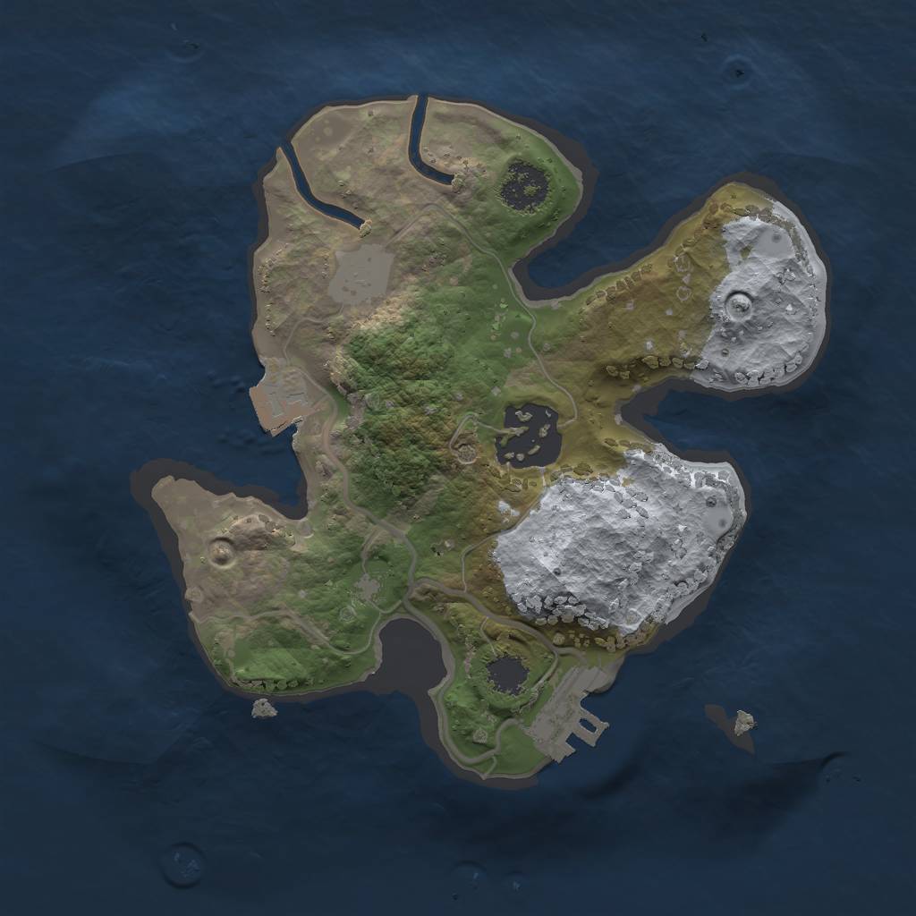 Rust Map: Procedural Map, Size: 2000, Seed: 499314008, 5 Monuments