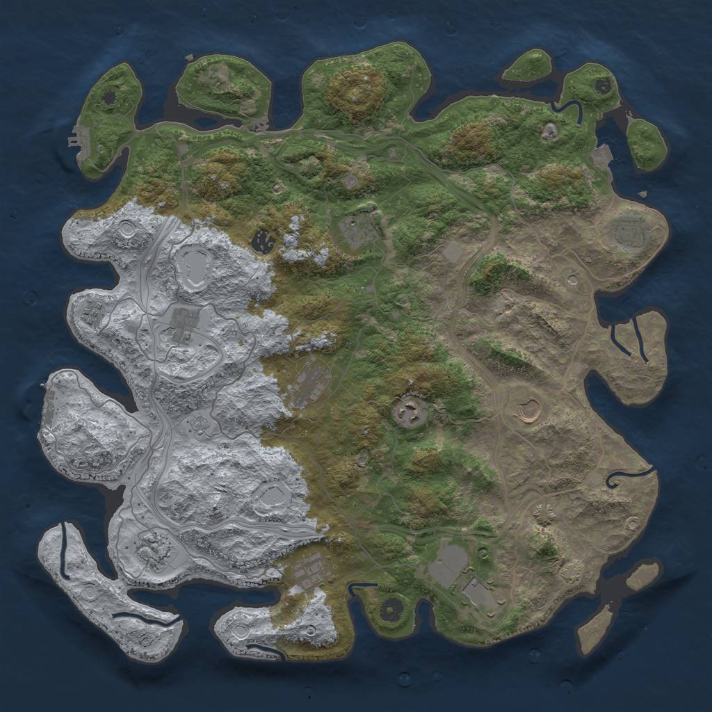 Rust Map: Procedural Map, Size: 4500, Seed: 202214357, 19 Monuments