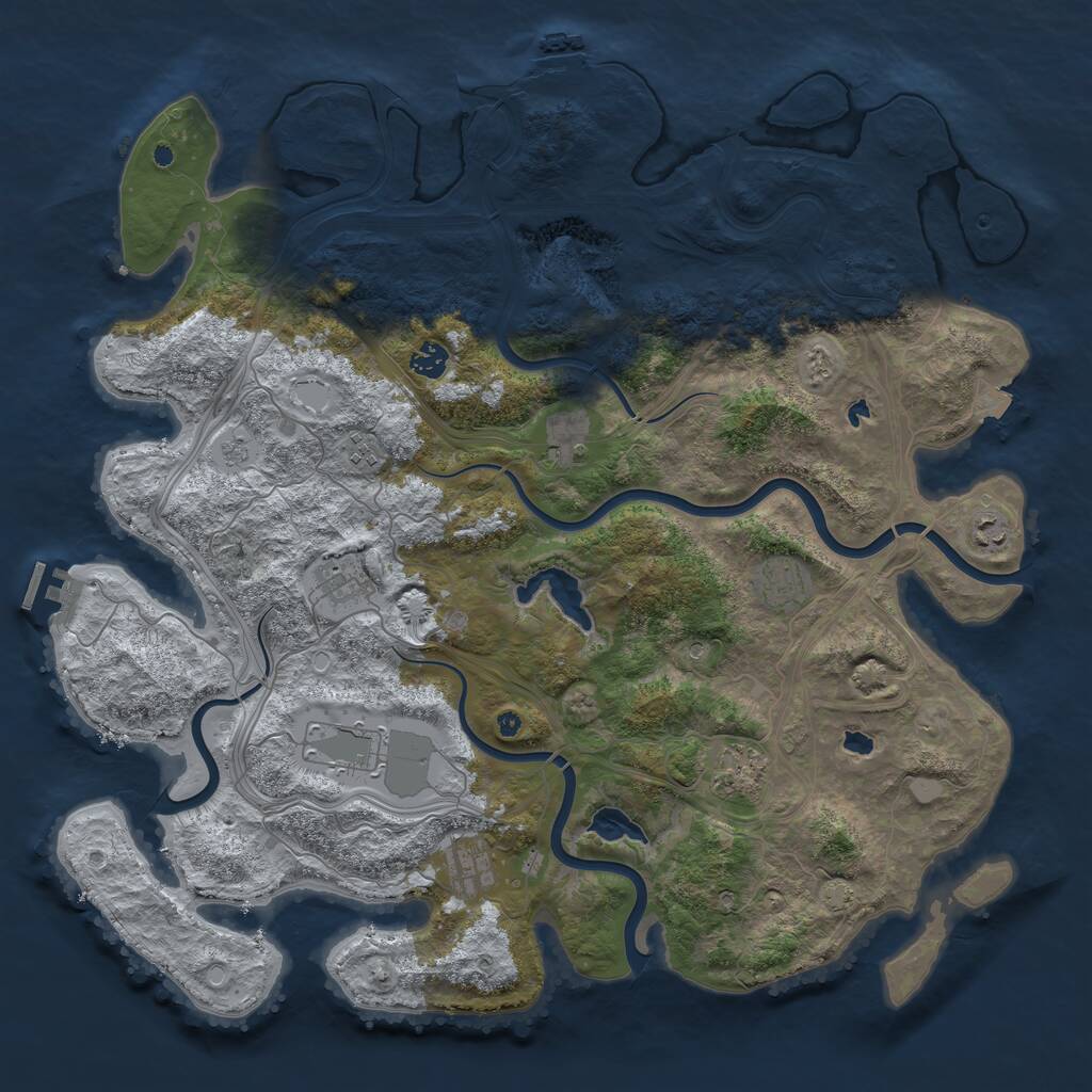Rust Map: Procedural Map, Size: 4500, Seed: 202214357, 15 Monuments