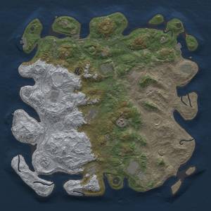 Thumbnail Rust Map: Procedural Map, Size: 4500, Seed: 202214357, 19 Monuments