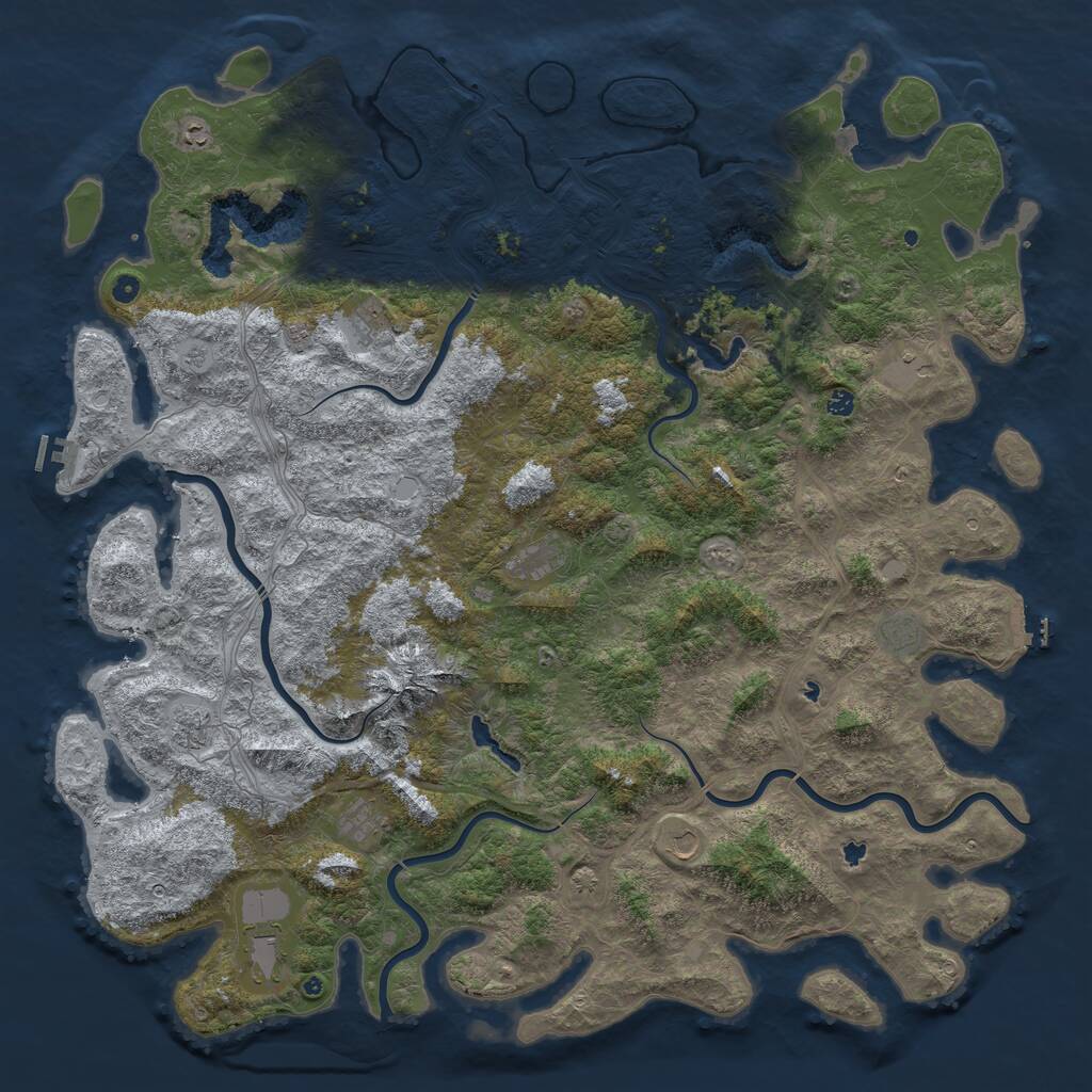 Rust Map: Procedural Map, Size: 6000, Seed: 7890613, 17 Monuments