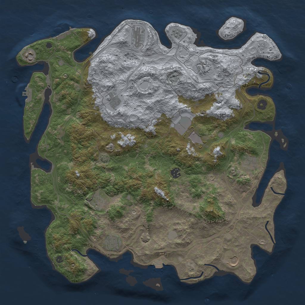 Rust Map: Procedural Map, Size: 4500, Seed: 434, 19 Monuments