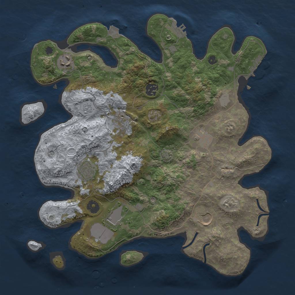 Rust Map: Procedural Map, Size: 3500, Seed: 941929561, 15 Monuments