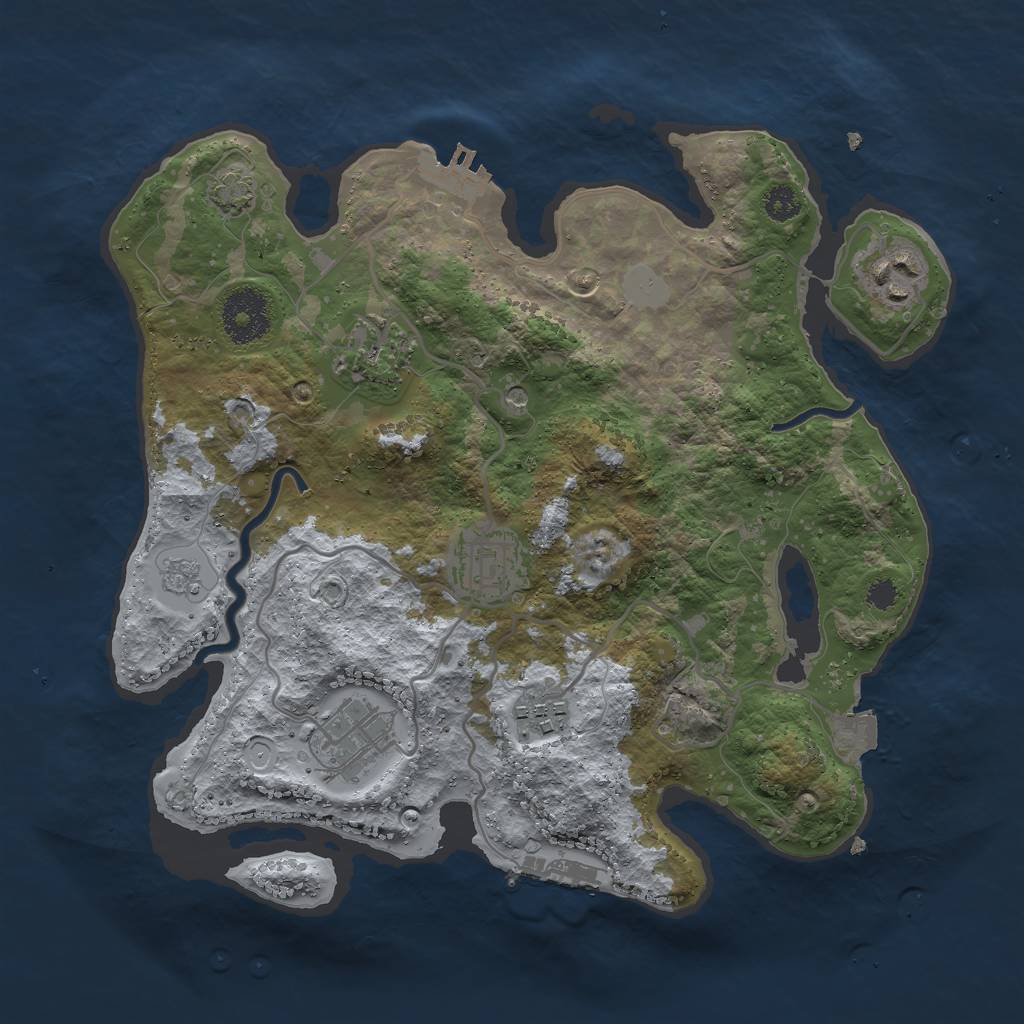 Rust Map: Procedural Map, Size: 3000, Seed: 4860, 13 Monuments