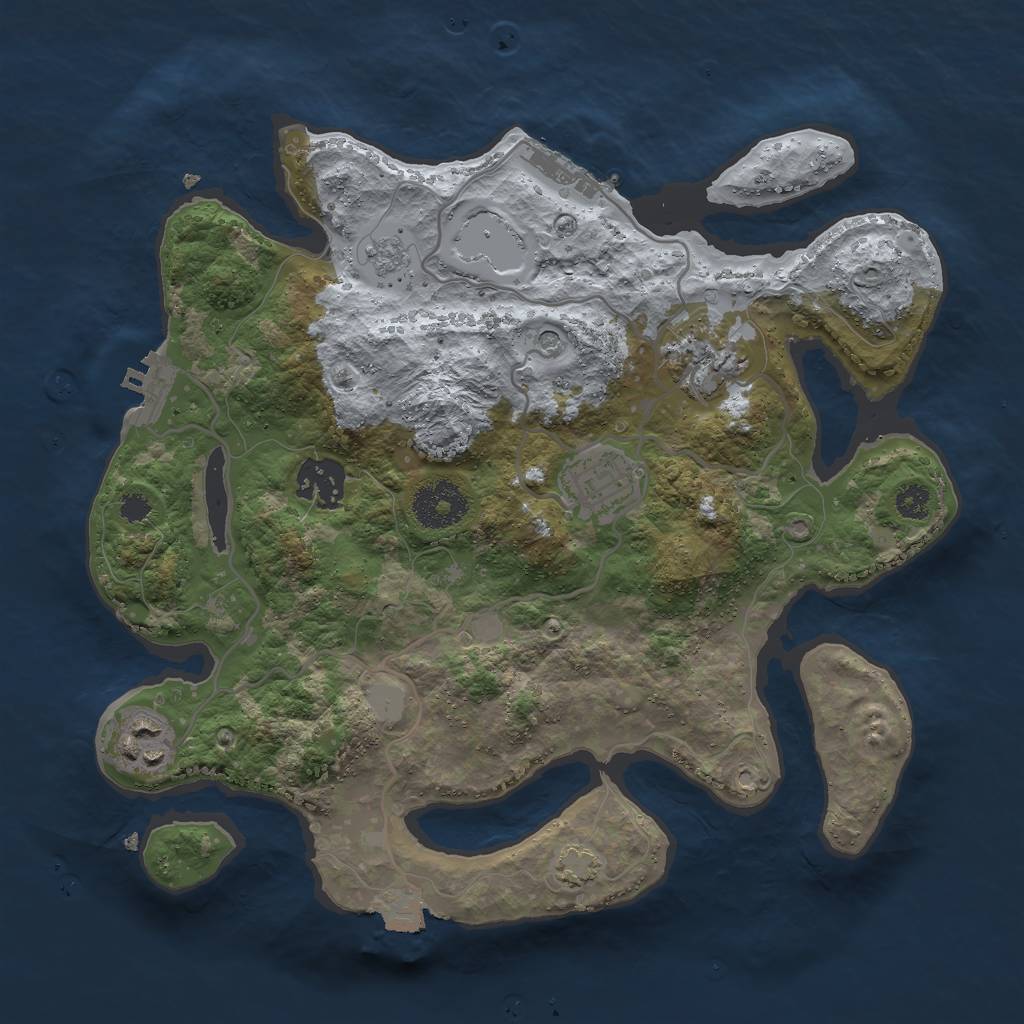 Rust Map: Procedural Map, Size: 3000, Seed: 29652, 12 Monuments