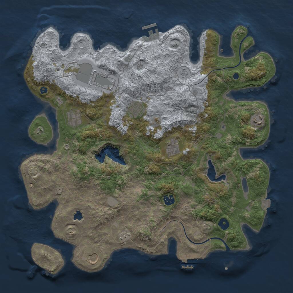 Rust Map: Procedural Map, Size: 4000, Seed: 1557256719, 14 Monuments
