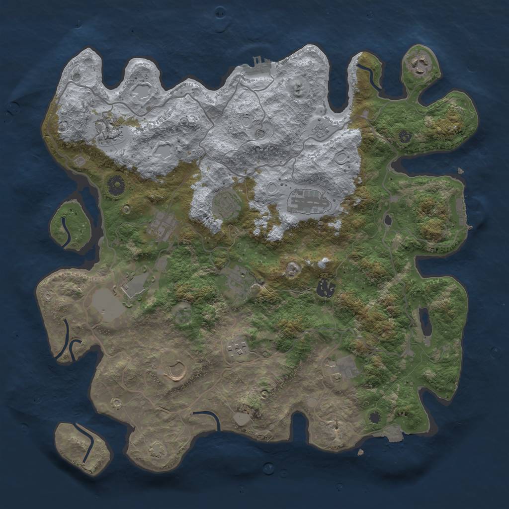 Rust Map: Procedural Map, Size: 4000, Seed: 1557256719, 19 Monuments