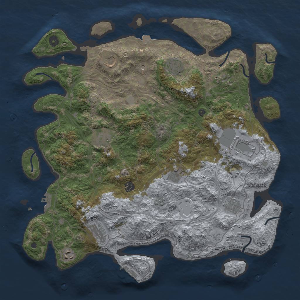 Rust Map: Procedural Map, Size: 4250, Seed: 18493832, 19 Monuments