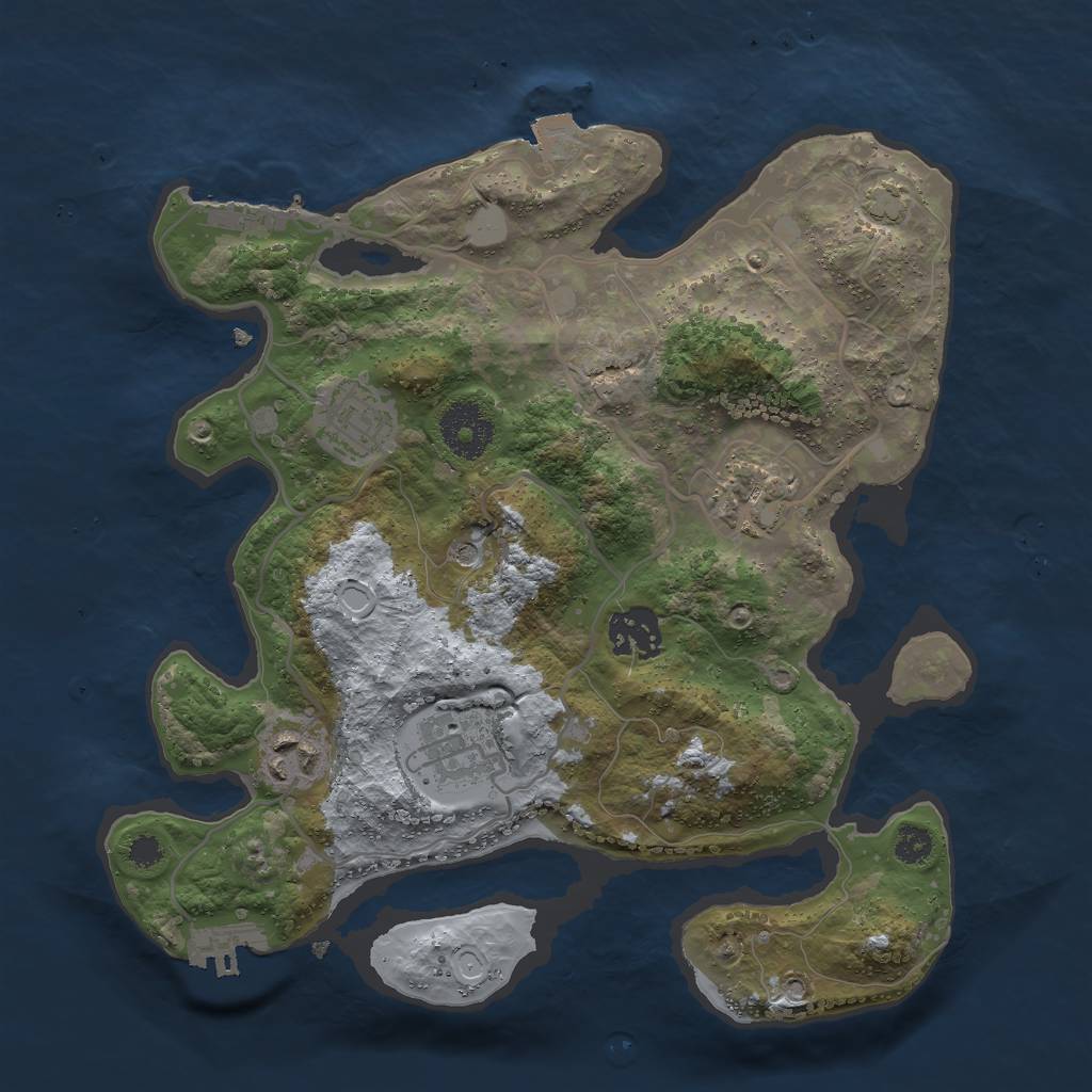 Rust Map: Procedural Map, Size: 3000, Seed: 246784, 12 Monuments