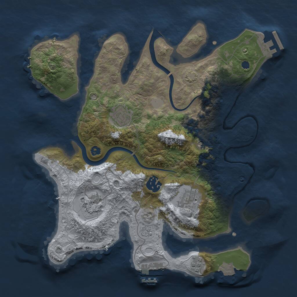 Rust Map: Procedural Map, Size: 3000, Seed: 15051, 11 Monuments