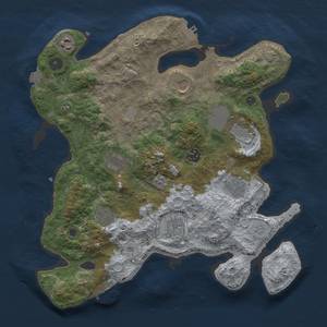 Thumbnail Rust Map: Procedural Map, Size: 3600, Seed: 23937679, 17 Monuments