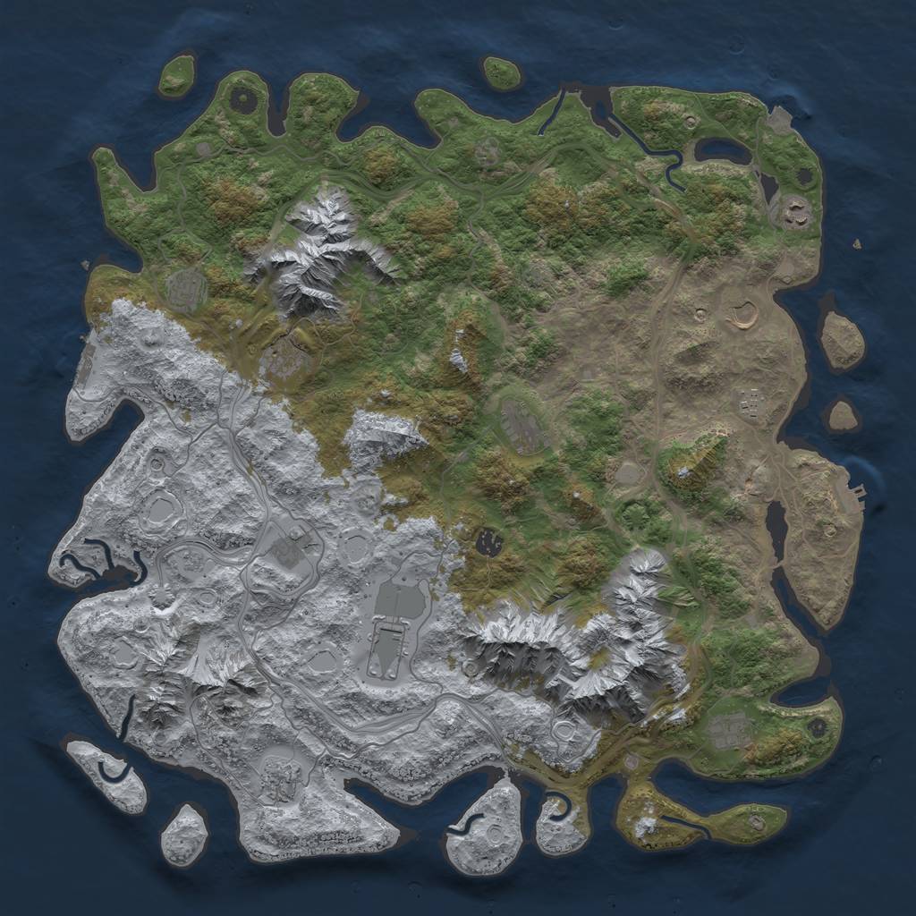 Rust Map: Procedural Map, Size: 5000, Seed: 12686389, 19 Monuments