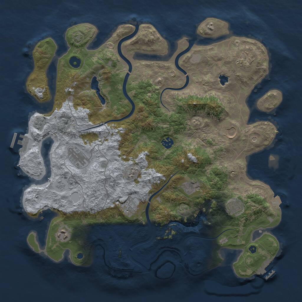 Rust Map: Procedural Map, Size: 4000, Seed: 213095267, 15 Monuments