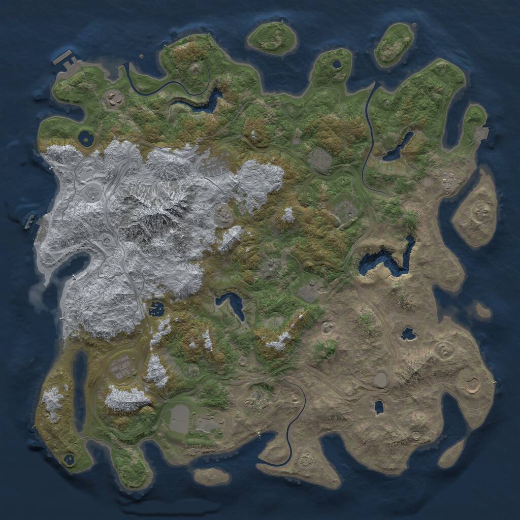 Rust Map: Procedural Map, Size: 5000, Seed: 637, 17 Monuments