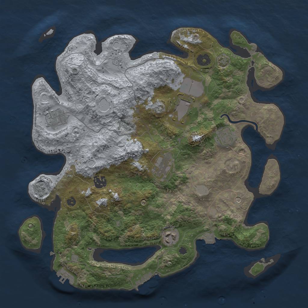 Rust Map: Procedural Map, Size: 3500, Seed: 2114670, 15 Monuments