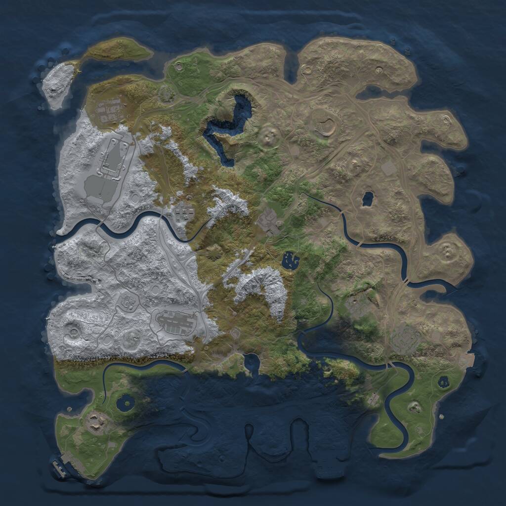 Rust Map: Procedural Map, Size: 4250, Seed: 1438316195, 16 Monuments