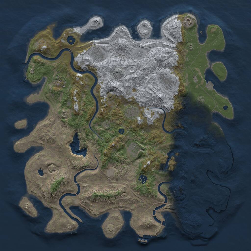 Rust Map: Procedural Map, Size: 4412, Seed: 111111, 14 Monuments