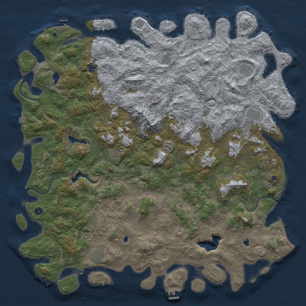 Rust Map: Procedural Map, Size: 6000, Seed: 739652712, 17 Monuments