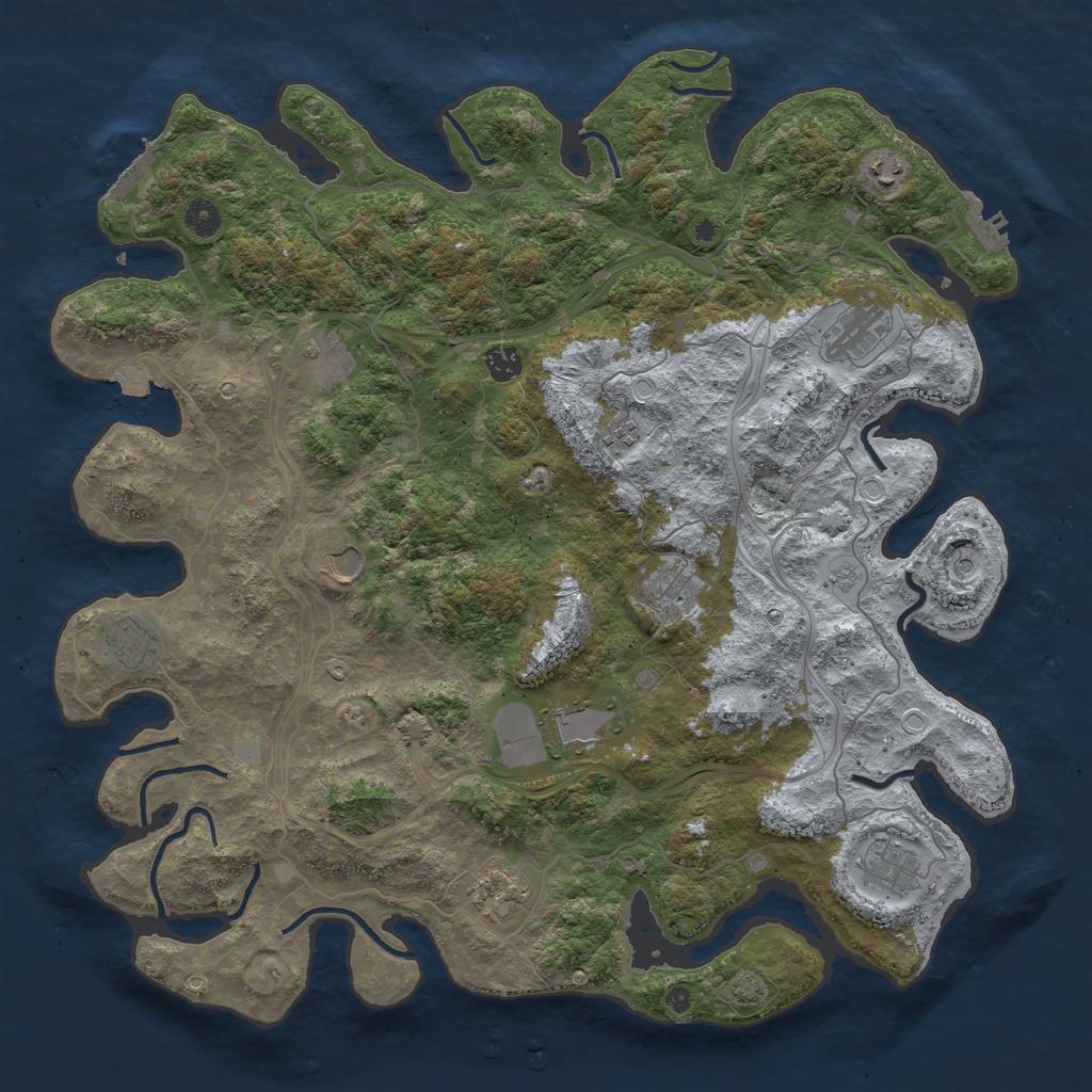 Rust Map: Procedural Map, Size: 4500, Seed: 803542289, 19 Monuments