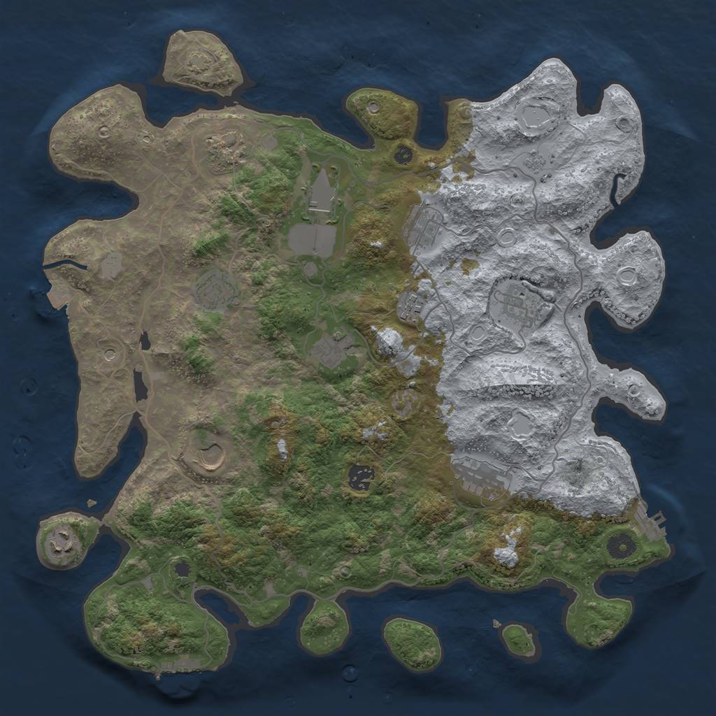 Rust Map: Procedural Map, Size: 4000, Seed: 1311538997, 19 Monuments
