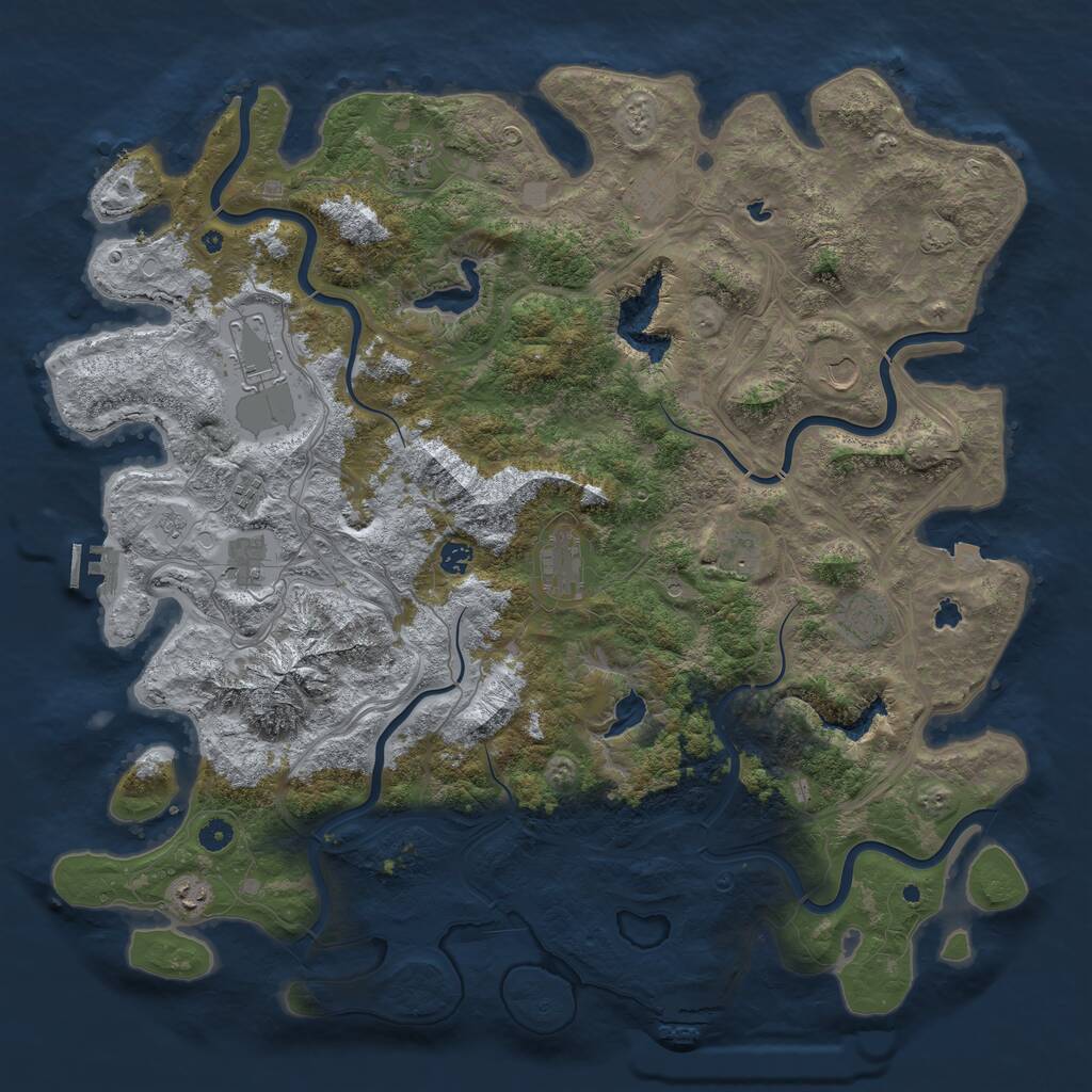 Rust Map: Procedural Map, Size: 5000, Seed: 1259203193, 17 Monuments